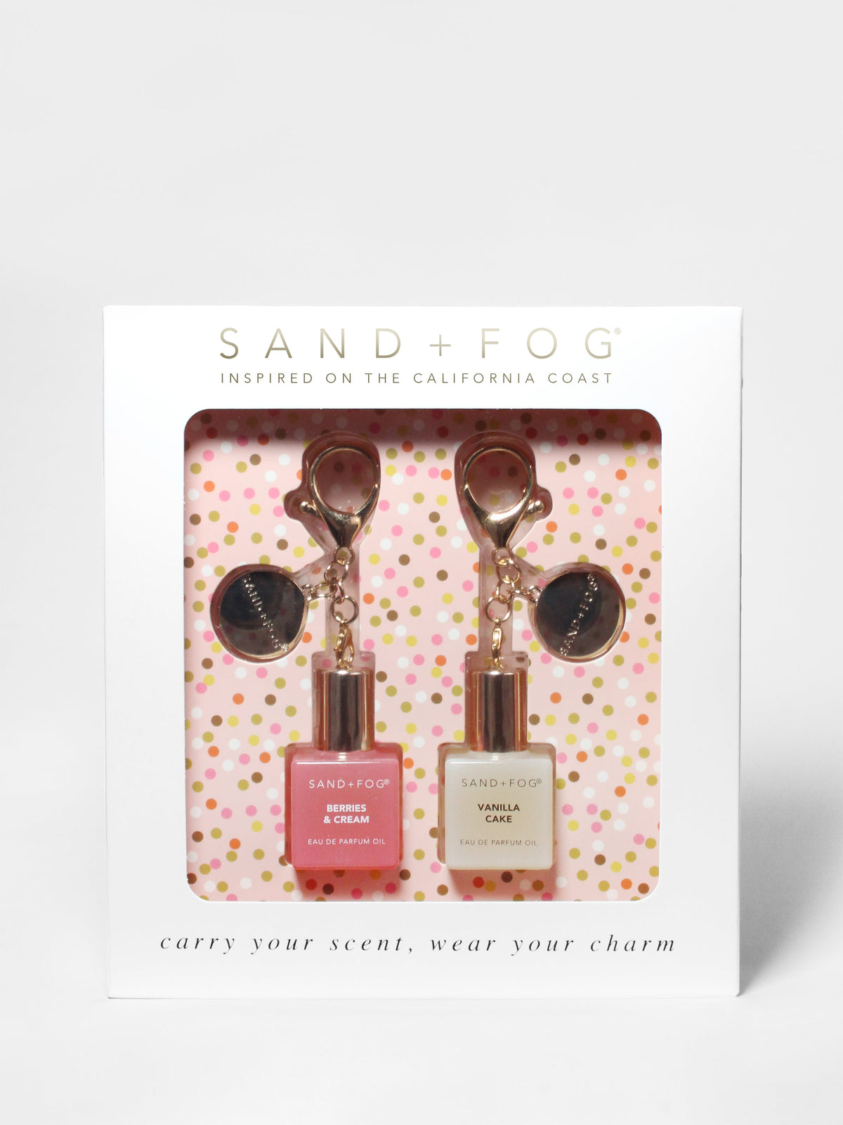 Premium Bag Charm Perfume Oil Rollerball Set - Berries & Cream + Vanilla Cake
